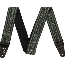 Fender All Things Must Pass Logo Strap Green - Guitar Strap, Green