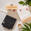 Desktop Calendar Set, Wooden Base, White and Black, Perpetual Monthly