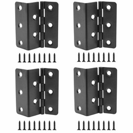 Zangc 2-inch Cabinet Hinge Nickel Swing Transparent Expandable Hinges for DIY Furniture Such As Cabinets Boxes Doors and Wooden Cases Black with Mounting Screws 4PCS