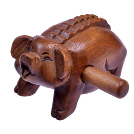 LOGOPLAY Sound Pig Size L - Sound Pig - Sound Animal - Music Pig - Musical / Percussion Instrument Made of Wood