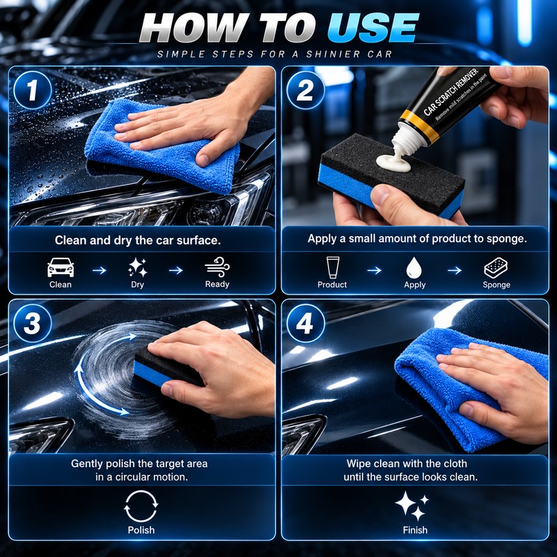 5 Pcs Car Scratch Remover for Paint Care – Easy
