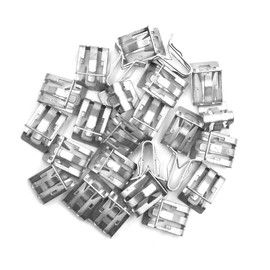 VekAuto 25 Pcs Metal Retainer Clip, Universal for Car Metal Silver Tone