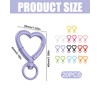 20Pcs Mixed Heart Keychain Clip Heart Carabiner Key Chain Hooks