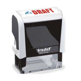 Trodat 18 x 46 mm Printy Office Self Inking Draft Stamp - White