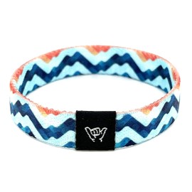 Hang Loose Bands - Coastal Bracelet for Men, Women & Teens - Comfy Tribal Print and Boho - Western Style Reversible Wristband - Mauka Waves| Extra Small: 5.5" length (for petites & kids)