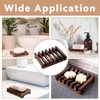 SANTUO 2Pcs Bamboo Soap Dish Hawaii Style Soap Dishes for