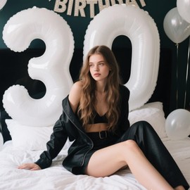 40 Inch Number Balloon White 0 Balloon Party Decorations 10 20 30 40 50 60 Giant Jumbo Foil Balloons 0 Balloon 10 Birthday Boy Girl for Birthday Party