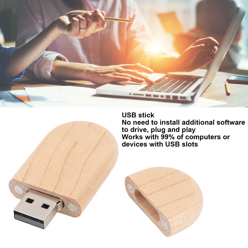 Wooden USB Stick Waterproof Anti Static Anti Magnetic USB Flash
