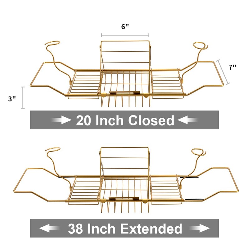 BESTHLS Bathtub Tray Caddy for Luxury Bath Expandable Extra Wide