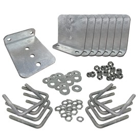 8 Pack 6" Galvanized L-Type Bunk Bracket Kit for Boat Trailer, fits 3x3 Cross Members, Heavy Duty (8 Pack)
