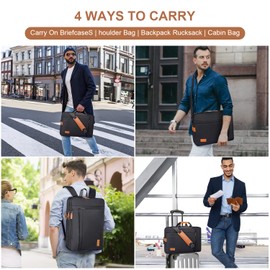 Estarer Convertible Laptop Messenger Bag 17-17.3 Inch Mens Computer Bag Canvas Satchel Briefcase Backpack Rucksack for Work Office Travel