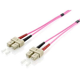 E-Quip equip SC/SC 50/125μm 0.5 m 0.5 Violet Fiber Optic Cable (0.5 m, OM4 Fibre Optic Cable – SC/SC, Purple)