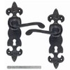 Black Cast Iron Fleur De Lys Door Antique Handles Bathroom