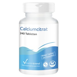 Calcium 900 mg – Made from Calcium Citrate – 240 Vegan Calcium Tablets – High Dose Vitamintrend®
