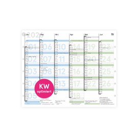 weekview Blackboard Calendar 2026 A5 Coloured, Folded - Calendar 2026 with Holidays, Annual Calendar, Wall Calendar DIN A5 as Year Planner, Sheet Calendar 12 Months with Clearly Identifiable Calendar