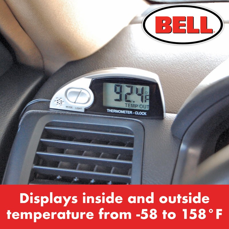Bell Automotive 22-1-37035-8 Inside-Outside Thermometer and Clock, Displays Inside and