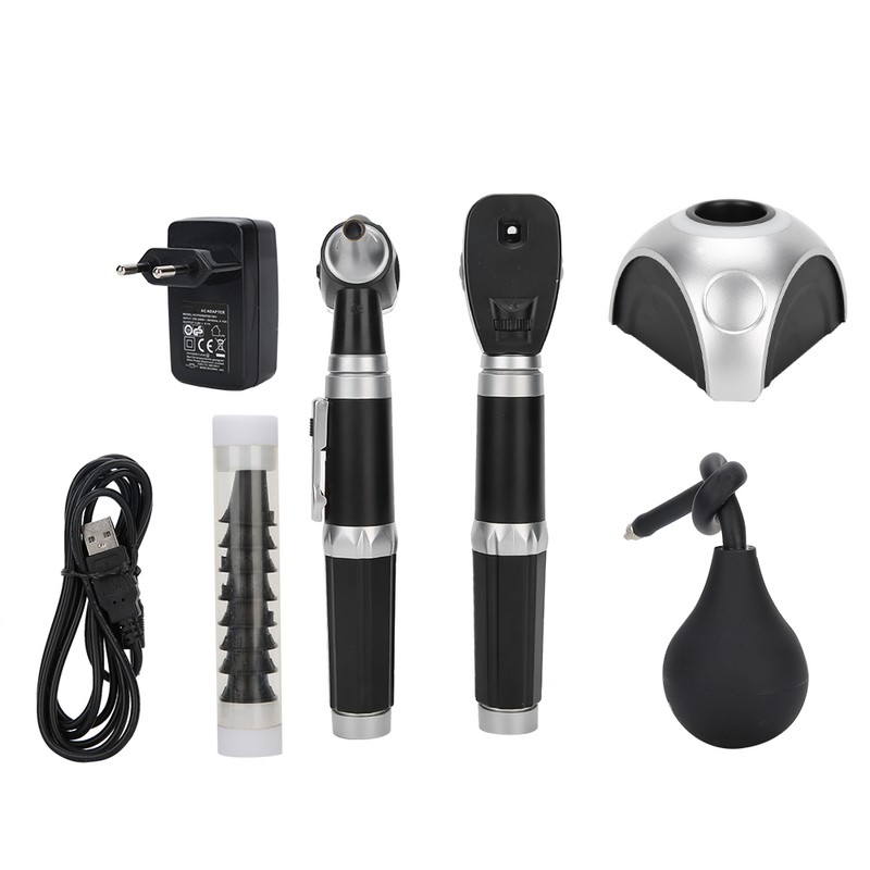 Rechargeable Fiber Optic Ophthalmoscope Otoscope Ear Eye Examination Devices Tool