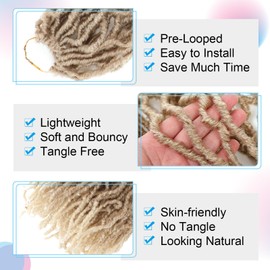 24 Inch Soft Locs Crochet Hair 8 Packs Pre Looped Faux Locs Crochet Braids Goddess Locs Hair For Black Women（24Inch 8pcs,27/613#）