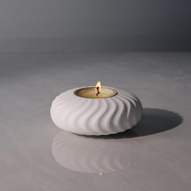 ICNBUYS Twizzle Twist Tealight Holder, Decorative Tealight Holder for Table Display, Unique Home Décor Aesthetic, Housewarming Gift, Spiral Sculpture Tealight Candle Stand Height 1.6 inches Cement