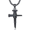 SIMONLY Nail Cross Necklace for Men 925 Sterling Silver Nail