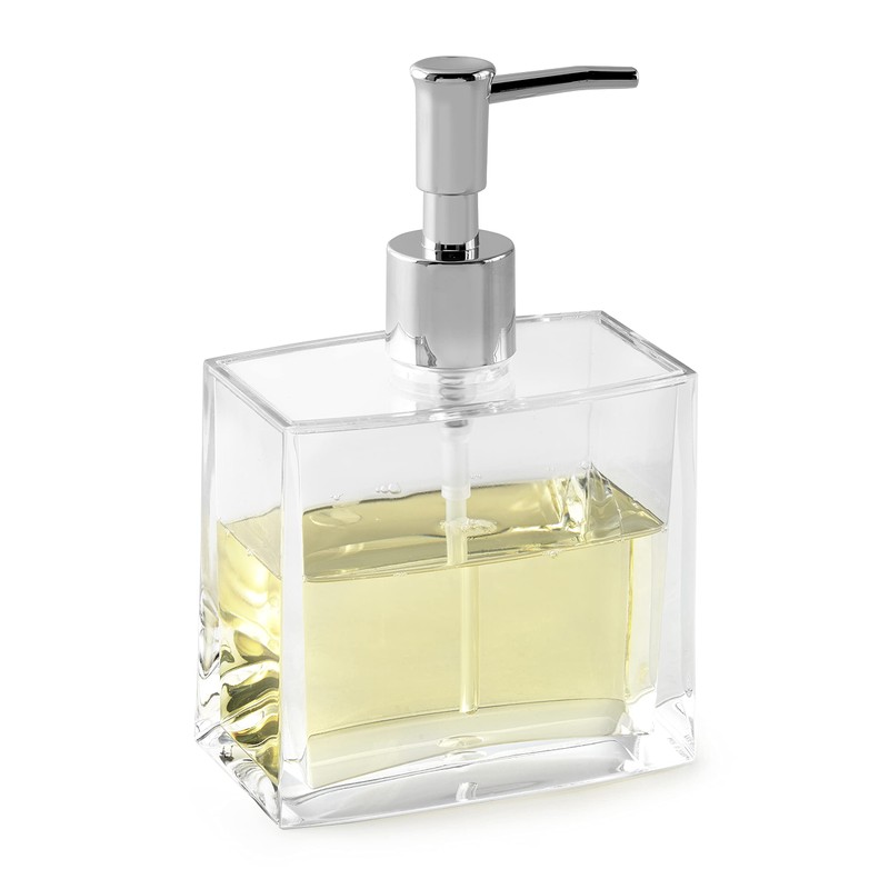 Huang Acrylic Clear Rectangular Refillable Liquid Soap Dispenser Pump for