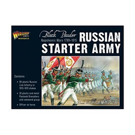 Warlord Black Powder Napoleonic Wars Russian Starter Army Tabletop Miniatures - Plastic Paintable Miniature 1700-1900 Soldiers Set, Unpainted Table Top 28mm Military Minifigures for Adults