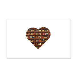 CafePress Book Lover Heart Shape Reading Car Magnet 20 X 12 Car Magnet, 20"x 12" Magnetic Door Display