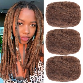 Xtrend 8 Inch 3 Bundles 90 Gram Afro Kinky Bulk Human Hair For Micro Twist Braiding Honey Brown Afro Kinky 100% Human Hair Bleach Before Dyeing For Dreadlocks Extensions Repair Locs