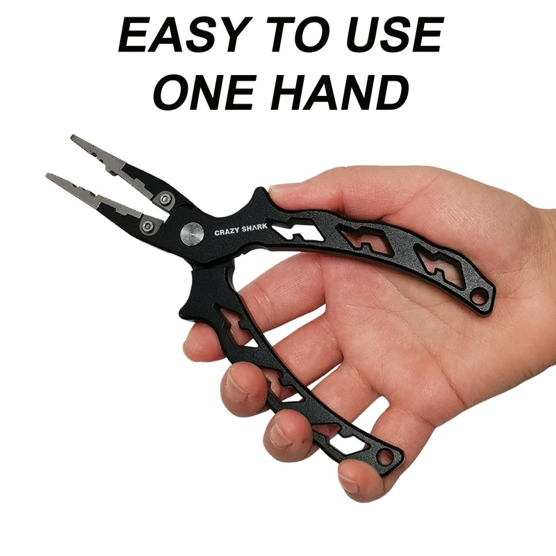Fishing Pliers Saltwater Resistant Fishing Gear, Tungsten Carbide Cutters, Split