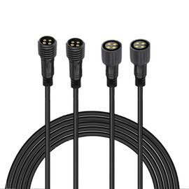 TENDIST 2Pack 9.8ft Waterproof Boat Light Extension Cable - 22AWG 4-Core Wire for Outdoor RGB Strip Lights, Marine Lighting, RV