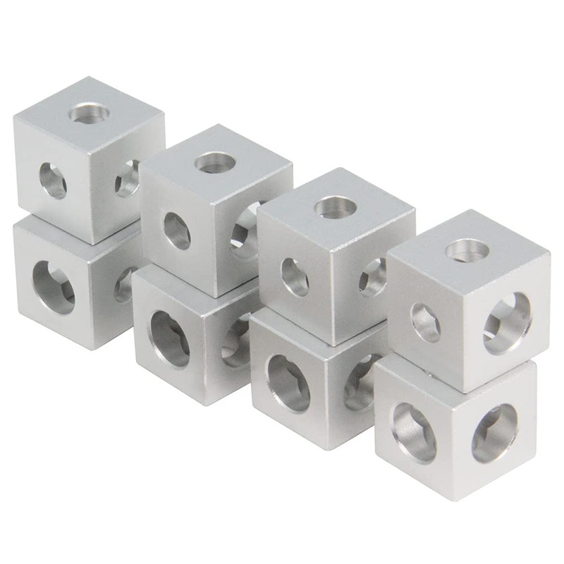 Zeberoxyz 8PCS Silver Corner Bracket Cube with 24PCS M5 Set