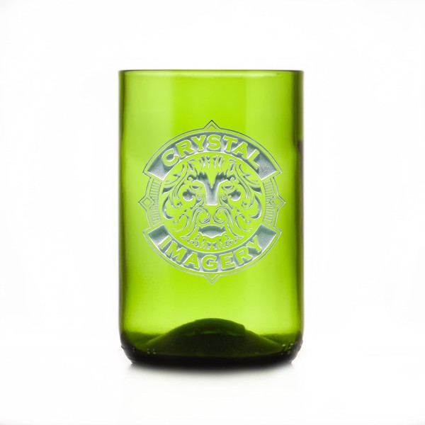 Green Recycled Wine Bottle Glass With Your Logo Set Of