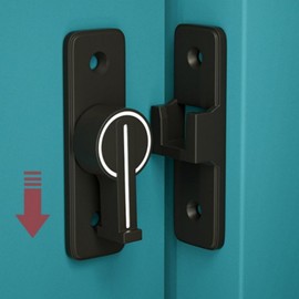 Glow-in-the-Dark Safety Door Latch & Lock - Black Entrance Door Lock 90-Degree/Luminous Black