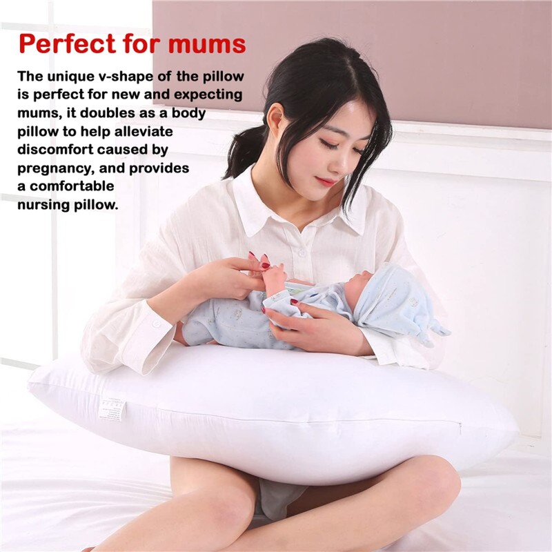 Textile Wise V Shaped Pillow Pregnancy Pillow Polyester Filled -