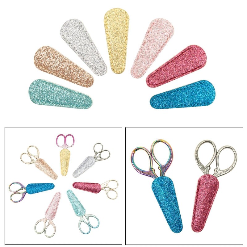 Embroidery Scissors Sheath Leather Scissors Cover Protector Portable Sewing Scissor
