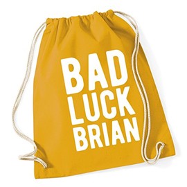 Hippowarehouse Bad luck Brian Drawstring Cotton School Gym Bag 37cm x 46cm, 12 litres