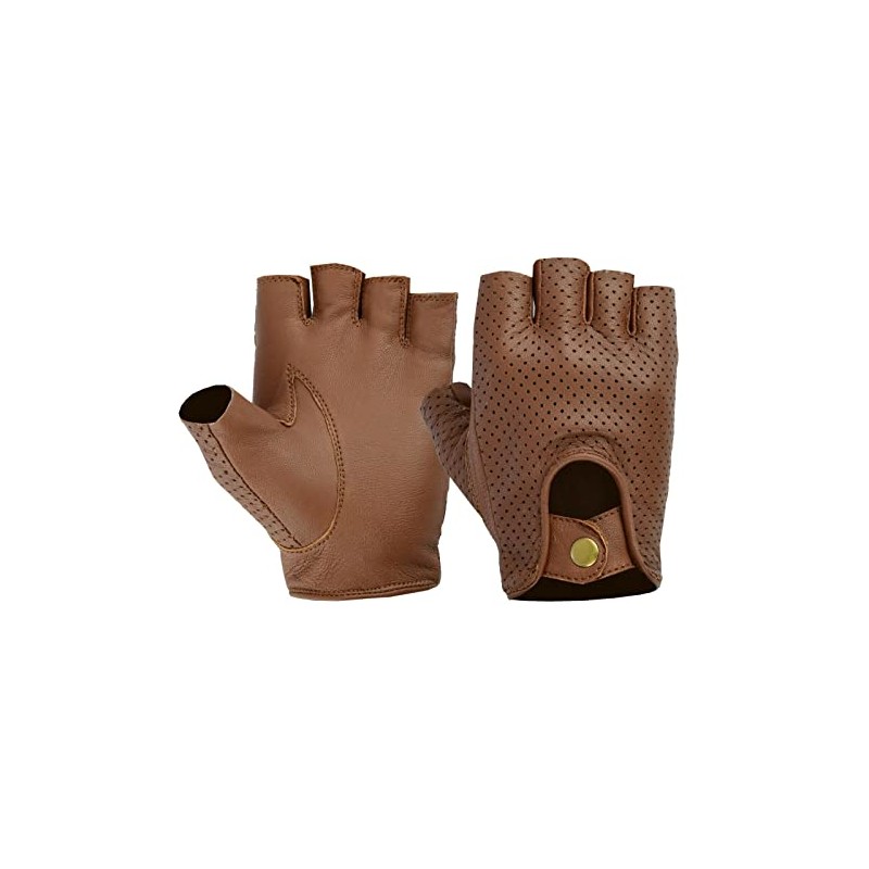 Swift Wear Driving Leather Fingerless Gloves Biker Cycling Wheelchair Gym