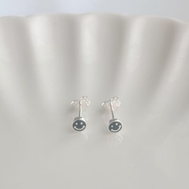 925 Silver 925 Silver 925 Hypoallergenic Small Small Mini Size Inconspicuous Delicate Simple Warm Smile Energetic Earrings, Sterling Silver, No Gemstone