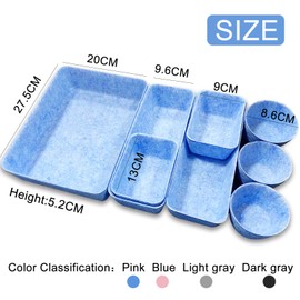 Felt Drawer Organisers, 8 Pieces, Desk Drawer Organiser, Bathroom Makeup Organiser, Washable Storage Box, Foldable Storage Basket, Made of Felt