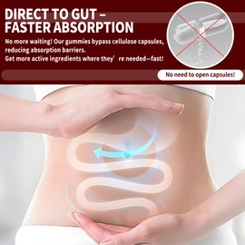 OALSE Thiamine Vitamin B1 Gummies - 500g Vegan Sugar Free Thiamine Supplement, with Natural Mixed Berries Flavor for Adults & Kids (60 Counts)