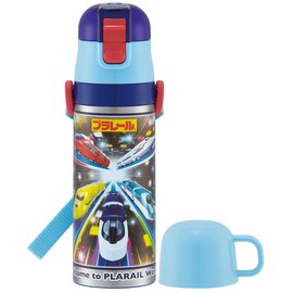Skater Kids Stainless Steel Water Bottle 2-Way 470ml Direct Drink 430ml Plastic Rail 23 Lightweight Type for Kids Boys Thermos & Cooler Sports Bottle Cute Kids Children Water Bottle SKDC4-A