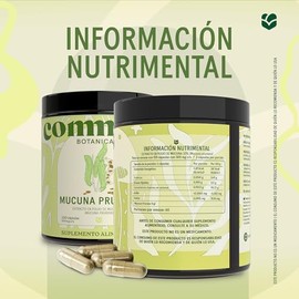 Commons Hongos Adaptógenos - Frijol Mucuna 120 cápsulas - Suplemento Alimenticio Natural - Más de 5 Meses de Suministro - 100% Orgánico
