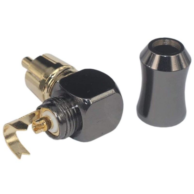 exgoofit Hi End RCA Male Plug Adapter 2-Pack Brass Right