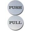 Coolest 2" Round Push Pull Door Signs (Brushed Silver) -