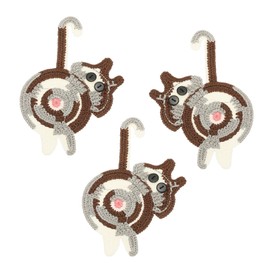 PATIKIL 3PCS Cat Coasters, 15CM Cute Coasters Cat Butt Crochet Funny for Desk Adults Home Decor Drinks Gifts Coffee, Brown Tone