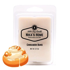 Nika's Home Cinnamon Buns Soy Wax Melts/Cubes - Strong Scents - Hand-Poured in The USA - 100% Soy Wax - Great for Wax and Candle Warmers