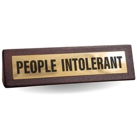 Boxer Gifts People Intolerant Novelty Desk Sign - Funny Office Gift for Work Colleague Secret Santa - Fun Desk Accessories