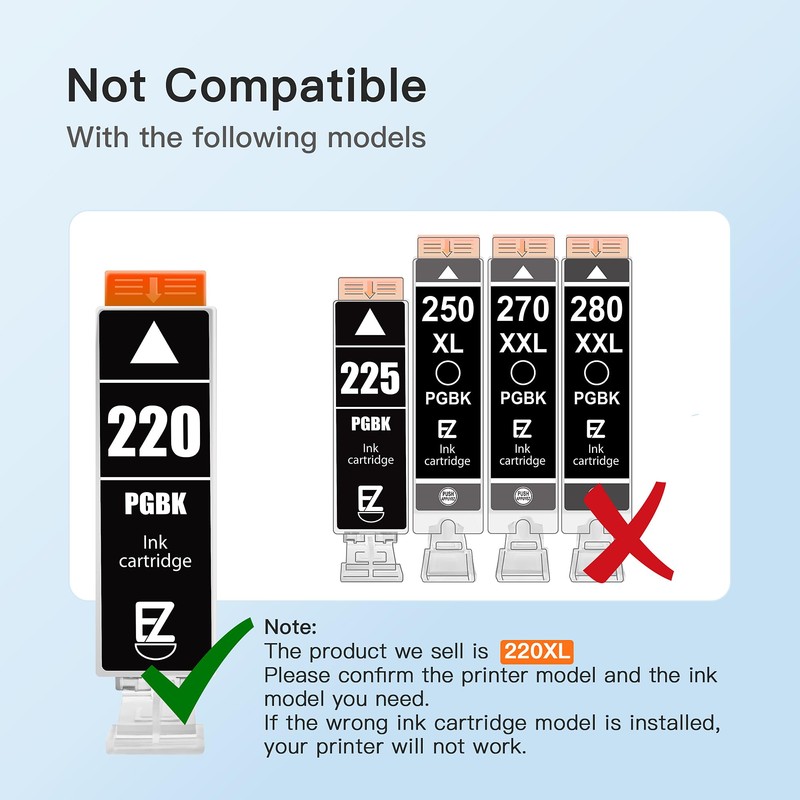 E-Z Ink Compatible Ink Cartridge Replacement for Canon PGI-220 PGI220