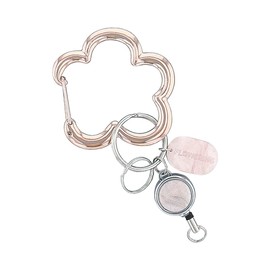 FLOWERING GKH0009-PG Flower Ring Carabiner (with Reel) (Pink Gold), multicolor (pink / gold)
