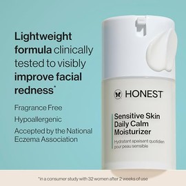 Honest Beauty Crema Hidratante Ligera Diaria para Piel Sensible | Reduce el Enrojecimiento, Hidrata y Calma la Piel | Hipoalergénica, Sin Perfume, Veg